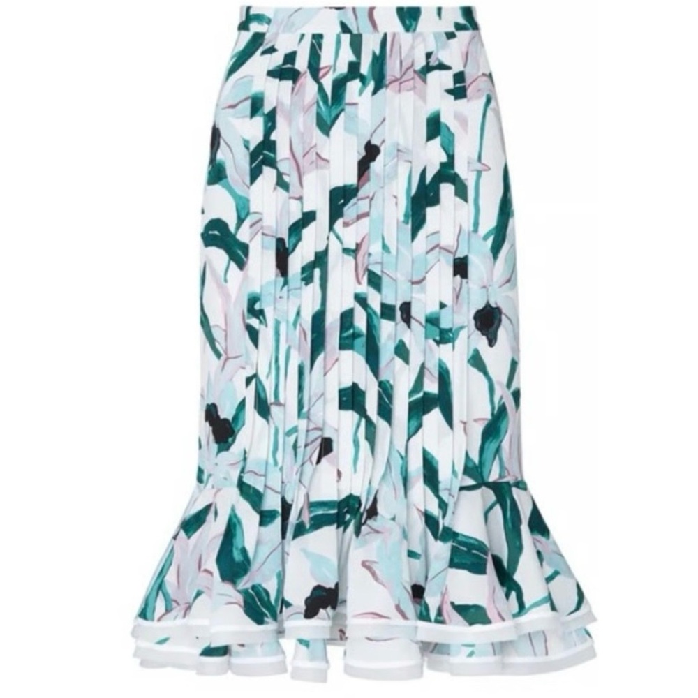 Tory Burch Silk Louisa Floral Pleated Midi Skirt 2